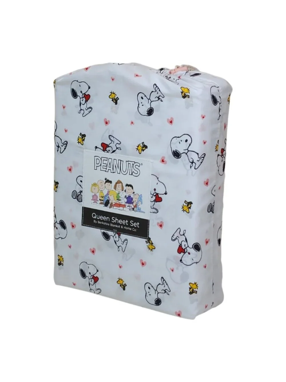 Peanuts Snoopy Woodstock Queen Sheet Set Berkshire Hearts Valentines Anniversary